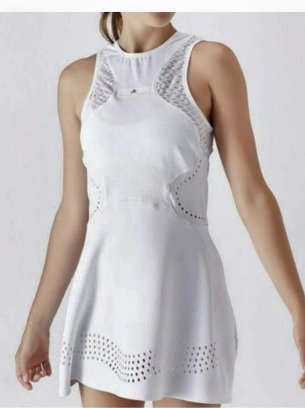 adidas by Stella McCartney White Perforated Tennis Dress White Barricade size S